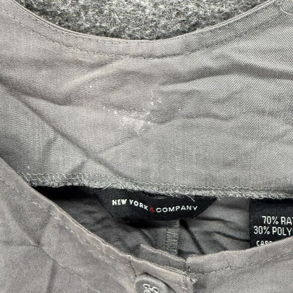 New York & Company Jumpsuit Women M Medium Gray Rayon Sleeveless Elastic Waist - Picture 3 of 8
